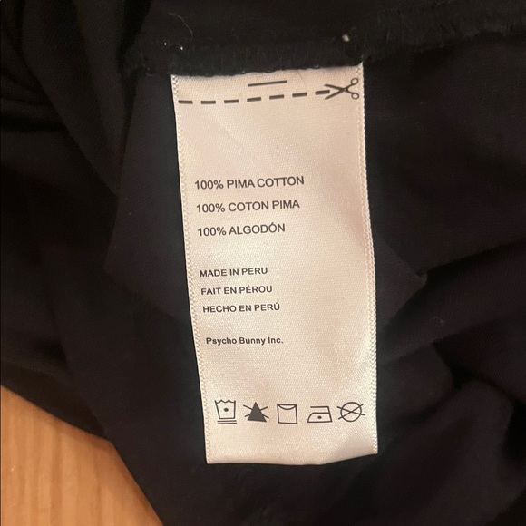 Psycho Bunny Black Short Sleeve Tee with White Trim and Logo - Picture 6 of 7